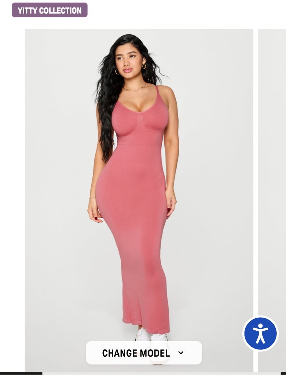 Yitty Fabletics 2X Pink Seamless Scoop Neck Maxi Dress